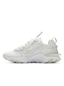 Nike Giày thể thao thường ngày React Visimen thoáng khí, đệm nhẹ, đa năng, đi lại hàng ngày, màu trắng CD4373-101 - Màu trắng/trắng/sáng - Xem 1