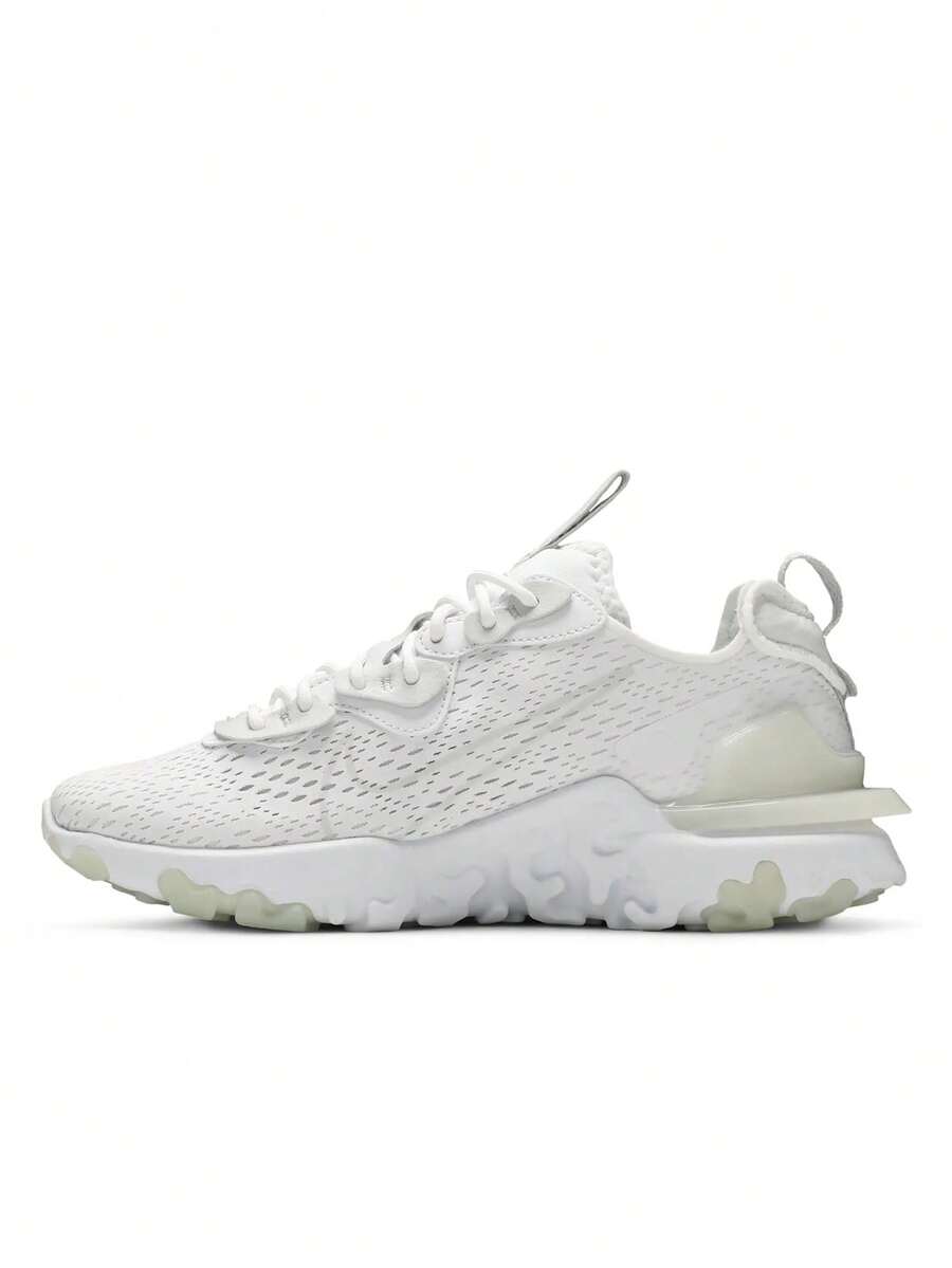 Nike Giày thể thao thường ngày React Visimen thoáng khí, đệm nhẹ, đa năng, đi lại hàng ngày, màu trắng CD4373-101 - Màu trắng/trắng/sáng - Xem 1