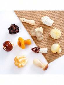 10个/5个 - 微型蘑菇景观，逼真真菌景观装饰，仿真树脂蘑菇工艺品，采用微型树脂制成，栩栩如生的树脂蘑菇屋装饰创意项目，包含蘑菇雕像和逼真的火锅仿真食物模型 - 彩色 - 查看 8