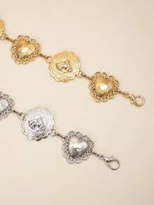 Gothic Style Heart-Shaped Gold Waist Belt/Chain/Belt/Body Chain, Suitable For Daily Wear, Party, Concert, Beach Holiday, Halloween Costume Accessories For Women - Multicolor - View 3