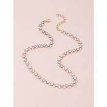 1pc Faux Pearl Women Choker Necklace - Yellow Gold - View 4