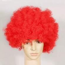Halloween Men's Party Costume Explosive Hairstyle Curly Wig, Short Bright-Color Full Wig For Role Play - Multicolor - View 17