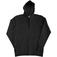 Ladies Full Zip Plain Hooded Sweatshirt (Black) - Coffee Brown - View 3