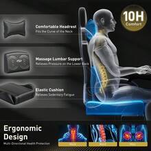 HLDIRECT Gaming Chair With Pocket Spring Cushion, Video Game Chair, Gaming Computer Chair, Ergonomic Chairs For Adults With Headrest And Lumbar Support, Swivel PU Leather Office Chair, Black - màu đen - Xem 4
