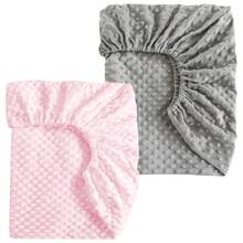 柔软的Minky婴儿床单，兼容MIKAMICKY、Baby Delight、Dream On Me、AMKE等品牌，尺寸：宽17-21英寸，长29-33英寸，厚1.5-4英寸，适合作为新生儿礼物