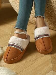 Pantufas femininas de inverno, quentes e felpudas, com espuma viscoelástica para ambientes internos e externos, chinelos confortáveis e forrados, sapatos de quarto femininos antiderrapantes e macios, pantufas confortáveis e quentes com detalhes em malha, cabedal respirável e confortável para clima frio, sapatos de chão casuais e fofos para mulheres, presente de Natal