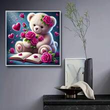 Bộ dụng cụ làm tranh đính đá 1 mảnh với thiết kế hình gấu, Bộ dụng cụ làm tranh đính đá 5D dành cho người lớn và người mới bắt đầu, Bộ dụng cụ làm tranh đính đá tự làm để trang trí tường nhà, Quà tặng nhỏ thủ công, Quà tặng ngày lễ - Nhiều màu - Xem 4