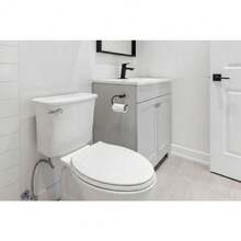 Tapa de inodoro reforzada+antibacterial+descenso silencioso+fácil instalación+baño hogar/familias/niños/adultos mayores44*36 - Blanco - Ver 5