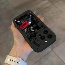Funda de teléfono de anime popular compatible con 16, 15, 14, 13, 12, 11 Pro,, XR, XS, X,, 8 Plus, con un respaldo suave de TPU para protección caídas.17  17promax - Negro - Ver 4