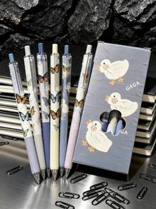 6 支装，可爱鸭子凝胶笔 ST 笔尖黑色墨水压感笔，开学季可爱凝胶笔圆珠笔凝胶笔书写文具，青少年成人家庭教室办公室书写笔笔记笔，多用途，期末考试书写笔，期末节日文具礼品套装，音乐笔，可爱玩具，教师用笔，学校>工具，凝胶笔套装，圆珠笔，可爱凝胶笔，新奇笔，可爱礼物 - 彩色 - 查看 7