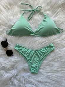 Delta Wing Bikini Set In Suplex Polyamide – Sexy, Comfortable And Stylish! Summer 2025 - Olive Green - View 1