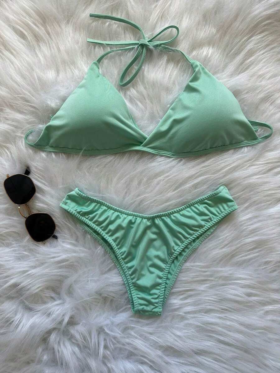 Delta Wing Bikini Set In Suplex Polyamide – Sexy, Comfortable And Stylish! Summer 2025 - Olive Green - View 1