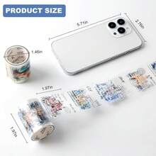 6 Rolls PET Tapes Set Pre Cut Tape Stickers City Stickers Journaling Tape Transparent Sticker Books Scrapbooking Scrapbook Tape Decorative - trắng - Xem 10