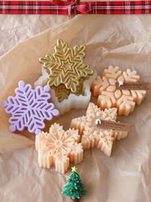 1 pièce Moule en silicone 3D en forme de flocon de neige de Noël - Outil décoratif pour l'artisanat fait main avec divers matériaux (bougies, savon, résine, argile douce, artisanat de gouttes de colle), moule en silicone réutilisable idéal pour les artisanats festifs de Noël