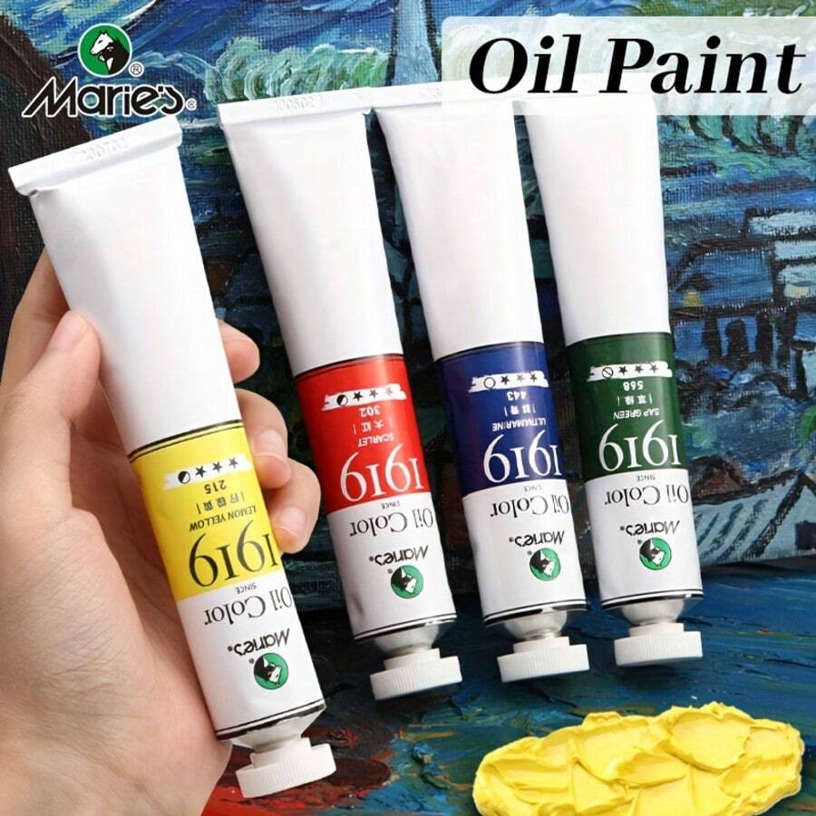 Marie's Professional Oil Paints, 50ml/1.69oz Tubes, Oil Based Pigments Art Supplies For Canvas Craft Painting, Artist Quality, Rich Colors, Gifts For Artist, Beginners, Students And Adults - 50ml/1.7 Oz - View 1