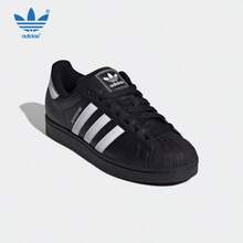 Adidas Originals Superstar 2 Classic Shell Toe Casual Sneakers, Unisex Low-Top Skateboard Shoes JI0079, Black - Black and White - View 3