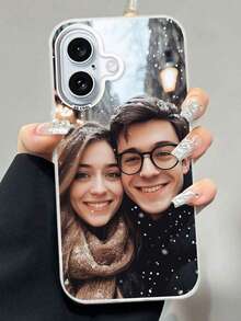 1pc Customized Photo DIY Design, Eternal And Fashionable. 1pc Eternal Customized Matte Black Wedding Lens Frame Phone Case, Suitable Compatible With Apple XR, 11, 13, 14, 15 And 16 Pro Max. It Is Clear, Fashionable, Colorful, Cute, Minimalist, And Perfectly Matches Your Phone. It Is A Unique Personalized Gift For Friends, Girlfriends And Mothers.