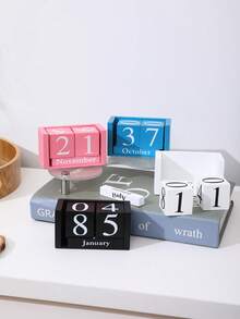 1 件创意木制台历、客厅、书房、商店装饰、木质日历摆件最佳礼物