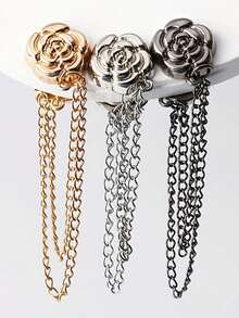 Camiseta con estampado de camelias; Botones ajustables para acortar las mangas o el bajo; Broches abotonados para ajustar la longitud del bajo; Sujetadores de manga; Sujetadores de bajo para vaqueros; Cinturón magnético de cintura con hebilla ajustable; Cinturón de ajuste de cintura; Sujetadores antideslizantes para prendas; Clips de ajuste de talla de cintura; Accesorios de broche