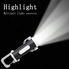 1 pieza Linterna de llavero recargable mini EDC, luz de trabajo multifuncional COB, luz de emergencia portátil para caminar, buscar, senderismo