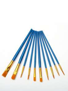 10 件套油漆刷套装、水彩刷、油画笔、丙烯画笔、水彩刷、着色刷、彩色铅笔、尼龙刷、衬里刷、水彩艺术刷套装、平头刷、调色板、尼龙毛水彩刷套装，适合学生和艺术家的完美新年礼物，适用于绘画和 DIY 丙烯画，适合学生和成人