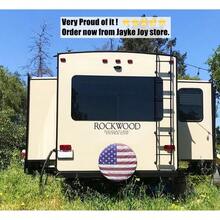 Spare Tire Cover, Wheel Cover With American USA PVC Leather Waterproof Dust - Proof Universal Fit Trailer RV SUV Vehicle 15 Inch - 14 Inch - View 6