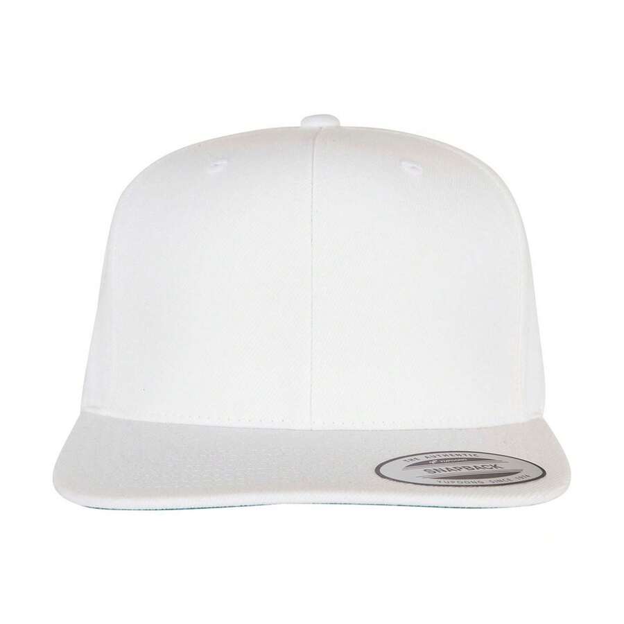 Classic Plain Snapback Cap (White) - White - View 1