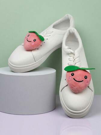 Suricat 2件欧韩仿草莓、桃子水果鞋夹，时尚百搭可拆卸鞋饰，穿起来甜美可爱，完美的礼物，鞋子/靴子的多功能装饰，适合女孩和女士，日常时尚或礼物，适合女士男士运动鞋、休闲鞋