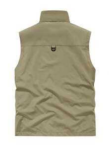 男士背心，多口袋拉链尼龙无袖夹克，适合户外、钓鱼、摄影、休闲、运动，四季皆宜