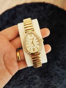 Women's Cobra Watch With Elastic Spring Strap - Gold - View 2