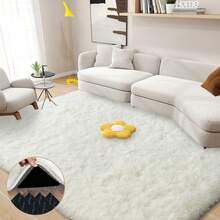 Area Rugs For Living Room, Large Shag Bedroom Rug, Big Indoor Thick Soft Kids Room Carpet, Ivory Rugs For Boys And Girls Room Dorm Home Decor Aesthetic - trắng - Xem 7