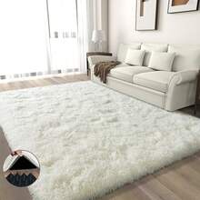 Area Rugs For Living Room, Large Shag Bedroom Rug, Big Indoor Thick Soft Kids Room Carpet, Ivory Rugs For Boys And Girls Room Dorm Home Decor Aesthetic - trắng - Xem 6