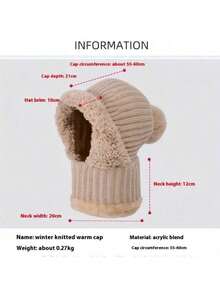 WarmthMax Thermal Lined Knit Hat - Windproof, Thermal Insulation, Earflap Protection, Hooded Neck Gaiter, Breathable, Moisture-Wicking, Outdoor Cycling Essential For Cold Weather Halloween Winter Fall - Multicolor - View 4