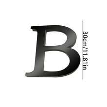 黑色字母墙贴 A-Z - 单个字母高度 4 英寸/6 英寸/8 英寸，亚克力镜面，带 0.4 英寸厚泡沫背衬。双层设计呈现 3D 立体效果；单层设计更显简约。自带背胶，可粘贴于墙面或玻璃上。撕下保护膜即可呈现镜面效果。 - 黑色 - 查看 92