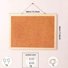 1pc Soft Cork Message Board, Notification Pin Board, Romantic Memo Board With Pushpins (Random Color) And Hanging Rope, Vision Board, Office, Home Announcement Board, Classic Framed Bulletin Board, Collapsible & Decorative