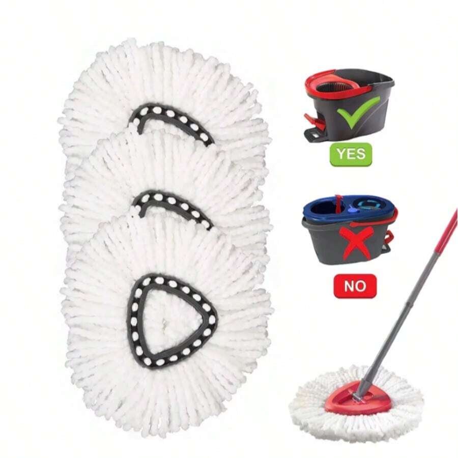 Spin Mop Head For O-Cedar Spin Mop Refill, EasyWring Spin Mop Microfiber Refill, Easy Cleaning Mop Head Replacement 3 Pack - trắng - Xem 1
