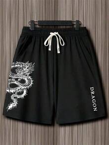 Premium Cotton Japanese Dragon Bermuda Shorts Ideal For Those Seeking Style And Comfort - Black - View 1
