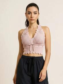 Women's Cropped Blouse In Modal Knitwear - Stylish And Versatile Top For Summer | Fashion Launch - Cream - View 3