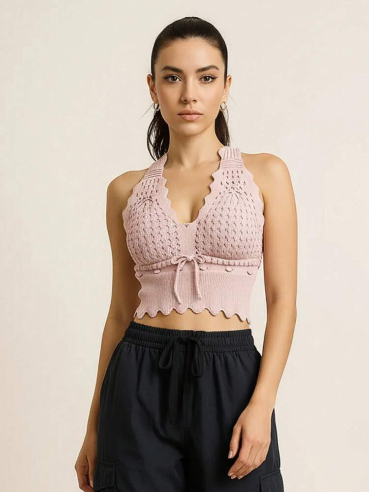 Women's Cropped Blouse In Modal Knitwear - Stylish And Versatile Top For Summer | Fashion Launch - 奶油色 - 查看 3