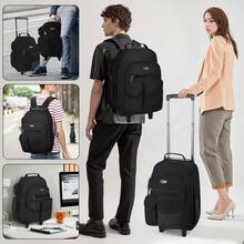 NEW YORK XPRESS 2 In 1 Carry On Travel Backpack 20" Rolling Backpack For Women Men With Wheels & Telescopic Handle For Work Weekend School & Short Trips - 黑色 - 查看 7