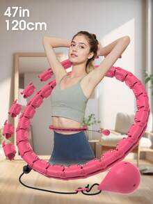 JKSHMYT Weighted Circle For Adults Weight Loss, Exercise Hoop Plus Size 47 Inch/120 Cm, 24 Detachable Links, Fitness Hoop Suitable For Women And Beginners