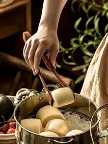 1pc/2pcs Food Clip Kitchen High Temperature Resistant Solid Wood Steak Clip Food Fruit Bread Fried Barbecue Tool Clip Noodle Clip 1 - Multicolor - View 3