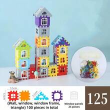 63/125/130/195/287/438 块大尺寸软积木套装，益智 DIY 建筑玩具 [颜色/款式随机] - 彩色 - 查看 11