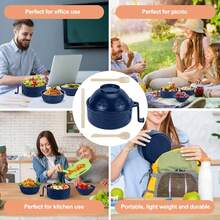 Microwave Ramen Cooker,Ramen Bowl Set,Microwave Noodle Bowl With Chopsticks And Spoon, College Dorm Room Essentials For Girls For Boys, Apartment Essentials,. (Deep Blue) - 灰色的 - 查看 7