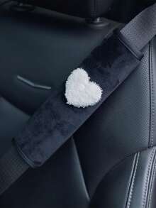 2 piezas/1 pieza Protector de hombro para coche de peluche corto, protector de hombro de amor para estiramiento de hombros