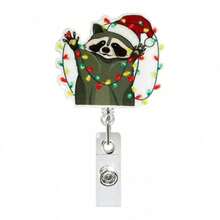 1pc Christmas Fun Badge Scroll, ID Card Name Badge Clip, Christmas Fun Design, Suitable For Doctors, Nurses, Office Workers, Gatherings, Essential Items For Returning To School, Christmas Badges Home Decor Christmas Decorations Room Decor