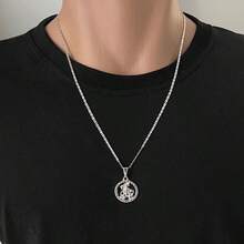 Men's Silver Plated Chain With Saint George Pendant - 銀色 - 查看 6