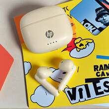 HP New 5.4 Wireless Earbuds, True Wireless In-Ear Headphones, 30 Hours Of Playtime, Compatible With Apple, Android And Other Devices, Great Gift, Best Gift For Halloween And Christmas, USB To Type C - Beige - View 11