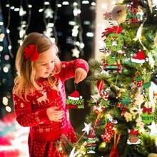 Traditional Christmas Wooden Decorations, Lime Green And Red Holiday Tree Decorations, Holiday Wood Chip Labels, Christmas Trees, Home And Kitchen Decorations, Family Party Decorations, Home Decorations Without Power Supply, Christmas Decorations, Room Decorations, Party Decorations