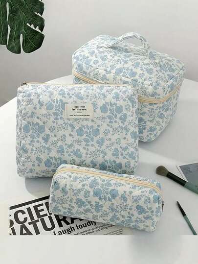 3件套化妆包，化妆盒，化妆包，旅行化妆包，家用化妆包，学生化妆包，宿舍化妆包，旅行必备，大容量化妆包，女士化妆包，化妆品收纳包，旅行整理包，洗漱包，多功能包，手提包，男士洗漱包，大容量主袋可轻松容纳粉底液、眼影盘、腮红和全套彩妆